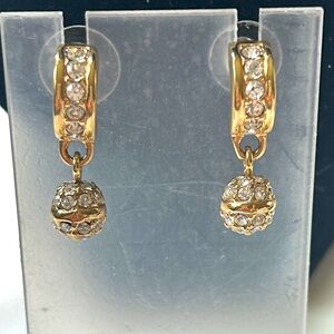 Swarovski‎ Gold and Silver Crystal Drop Earrings